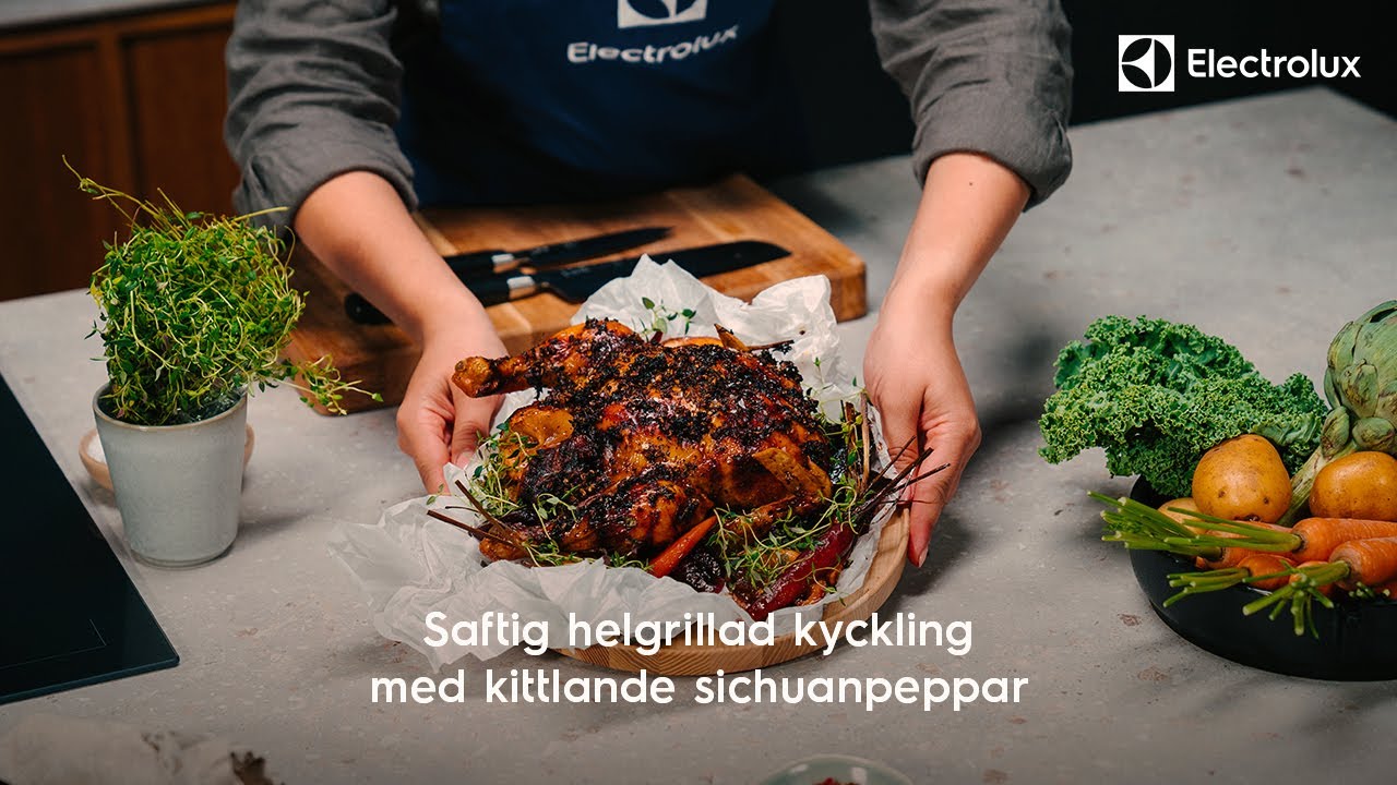 Recept till ångugn — Helgrillad kyckling med sichuanpeppar | Electrolux