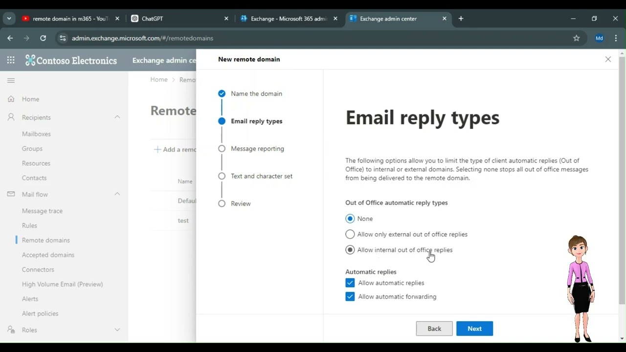 Accept and Remote domain in M365 Exchange Admin Portal
