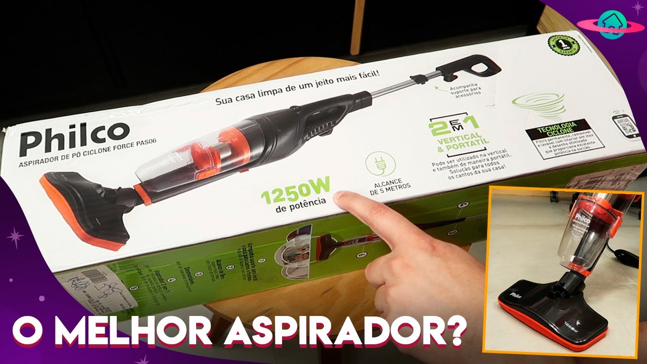 ASPIRADOR DE PÓ PHILCO CICLONE FORCE 1250W: O MELHOR ASPIRADOR DE PÓ VERTICAL? (UNBOXING E TESTE)