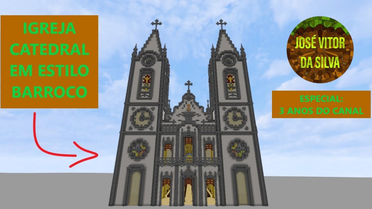 IGREJA CATEDRAL EM ESTILO BARROCO NO MINECRAFT | CATHEDRAL CHURCH IN BAROQUE STYLE IN MINECRAFT