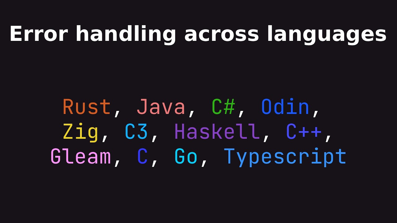 Exploring the ways different languages handle errors