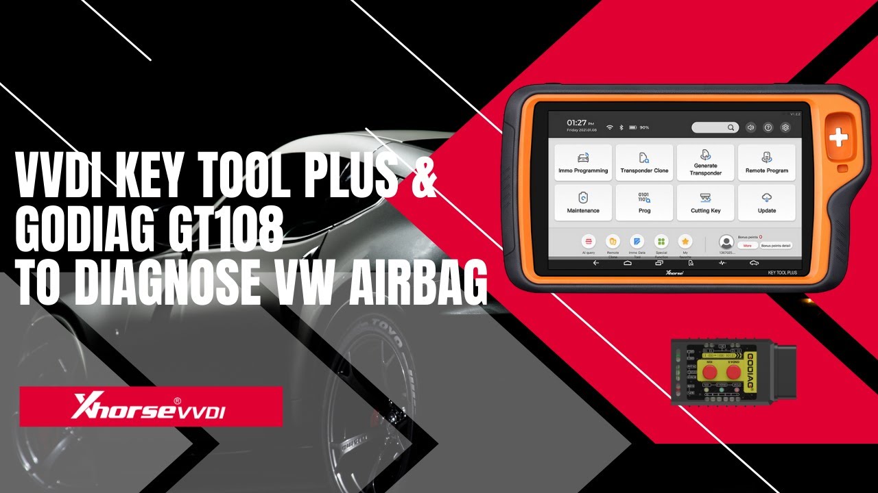 How to use Xhorse VVDI Key Tool Plus and GODIAG GT108 to Diagnose VW Airbag
