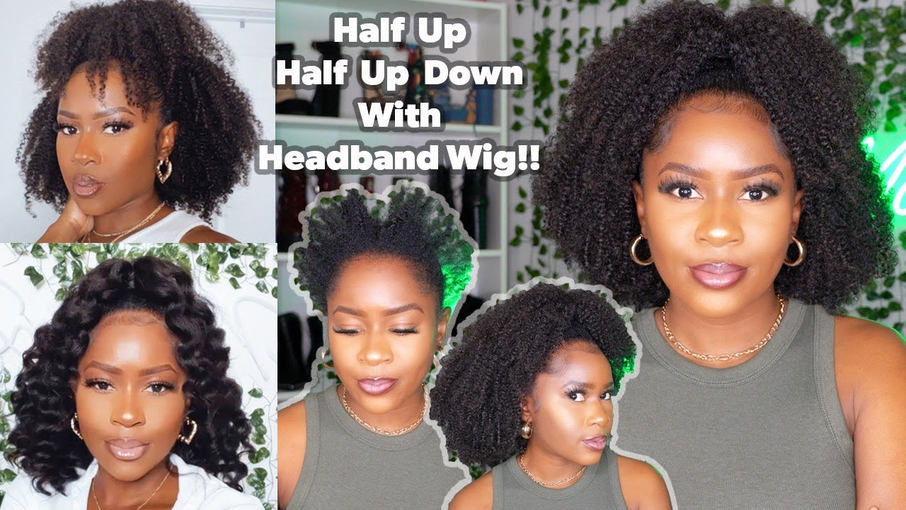 How To Do My Infamous Half Up Half Down Style Using A Half Wig/Headband Wig On Short 4C Hair!!!