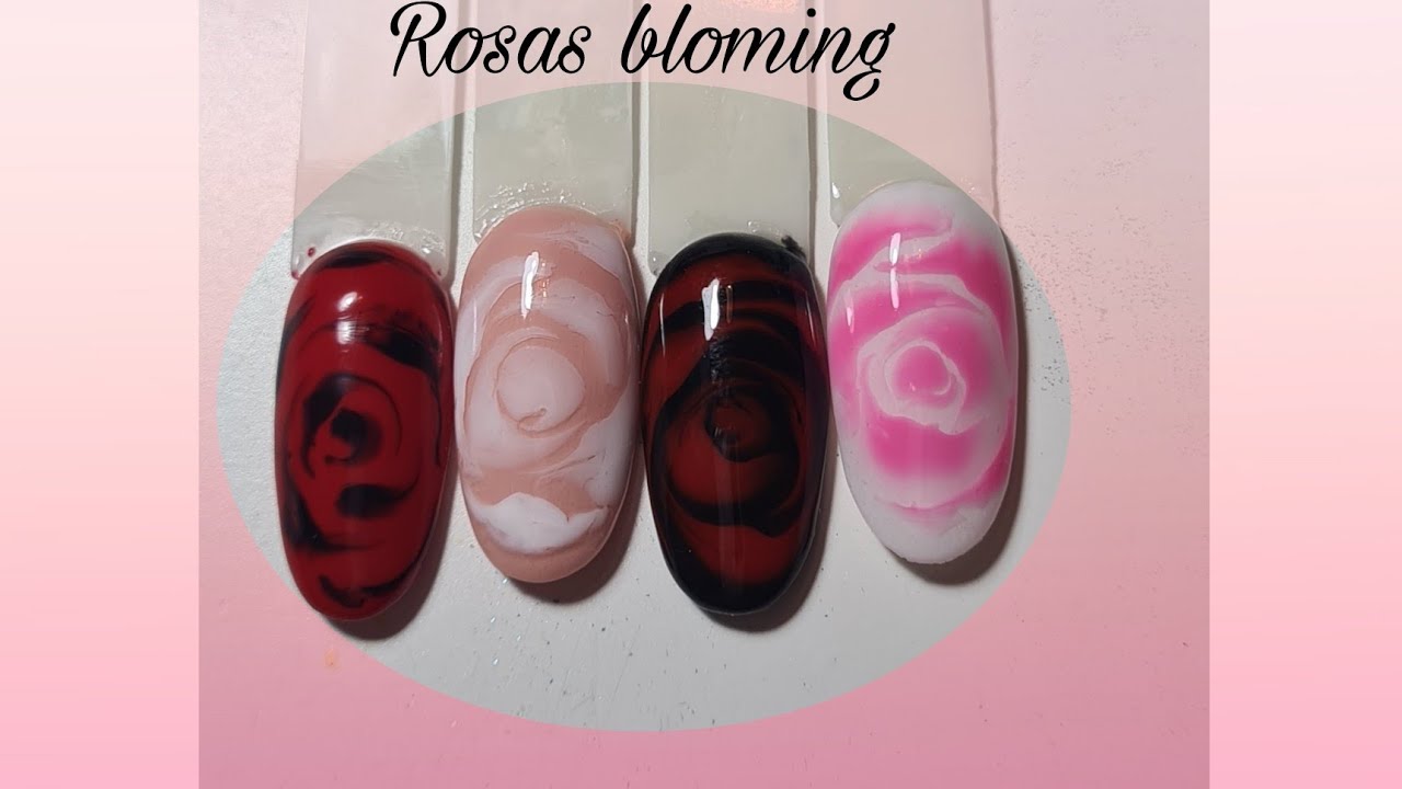 Rosa efecto blooming, diseño para las uñas