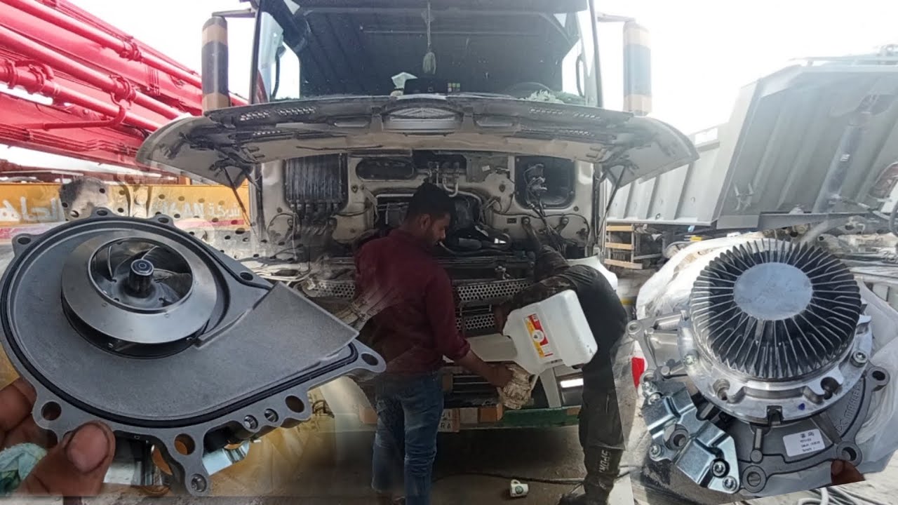 Actros truck Mercedes -Benz MP4 water pump change #actros #truck#mecanic#water#pump #dilbadshahtv