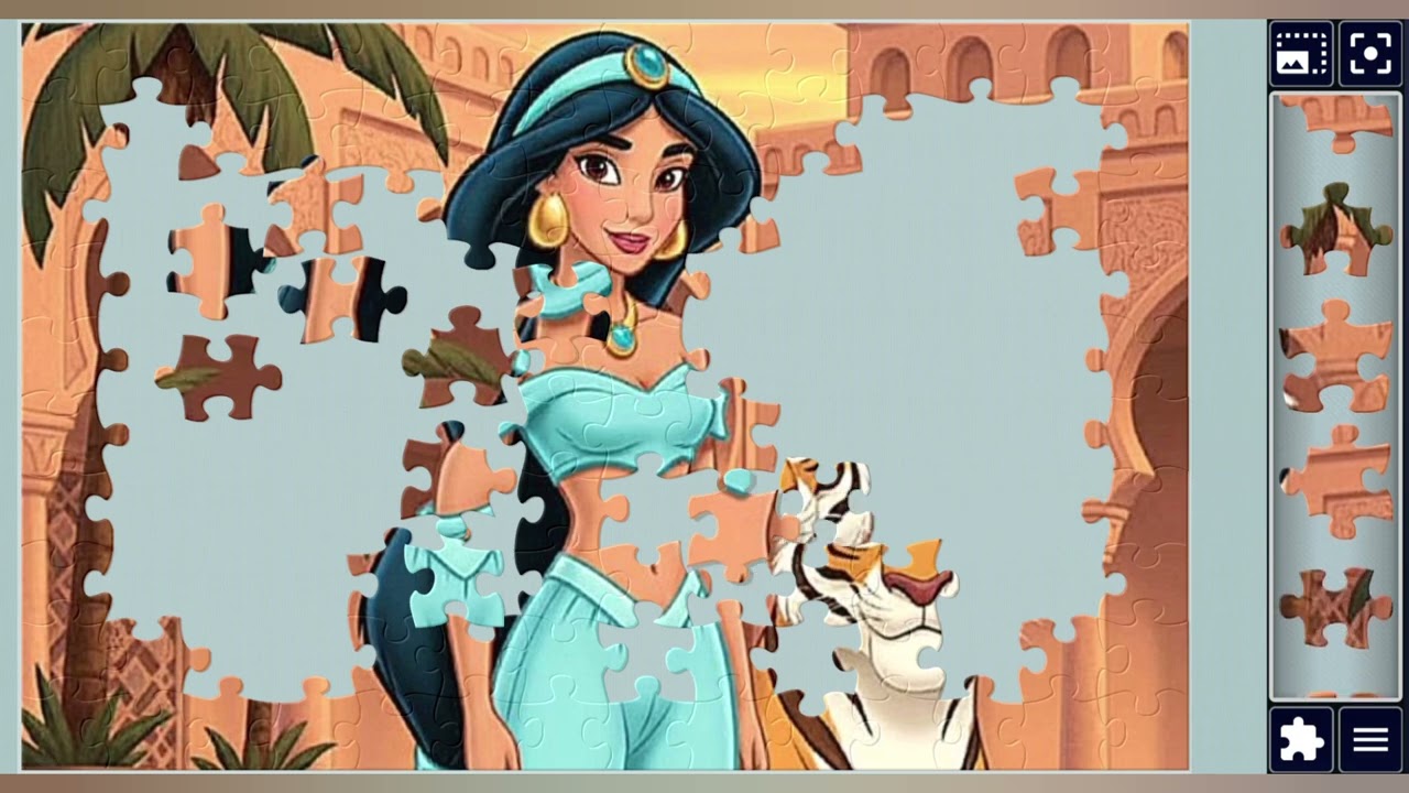 Princess jasmine & Rajah in Arabian Sunset👑🎀🛕🌈✨️🪄//jigsaw puzzles journey🧩//Fun with puzzles🧩🧩//