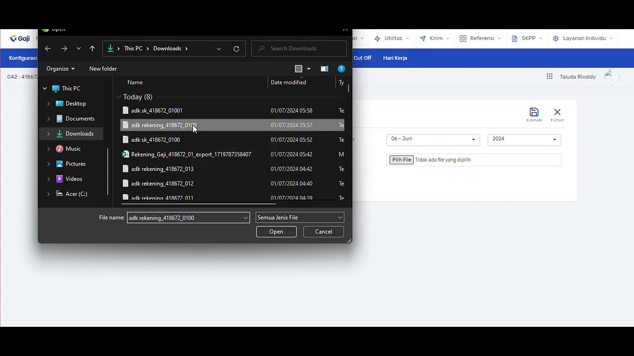 Tutorial Persiapan Awal dan Perekaman Pembayaran Tunjangan Kinerja Melalui Aplikasi Gaji Web