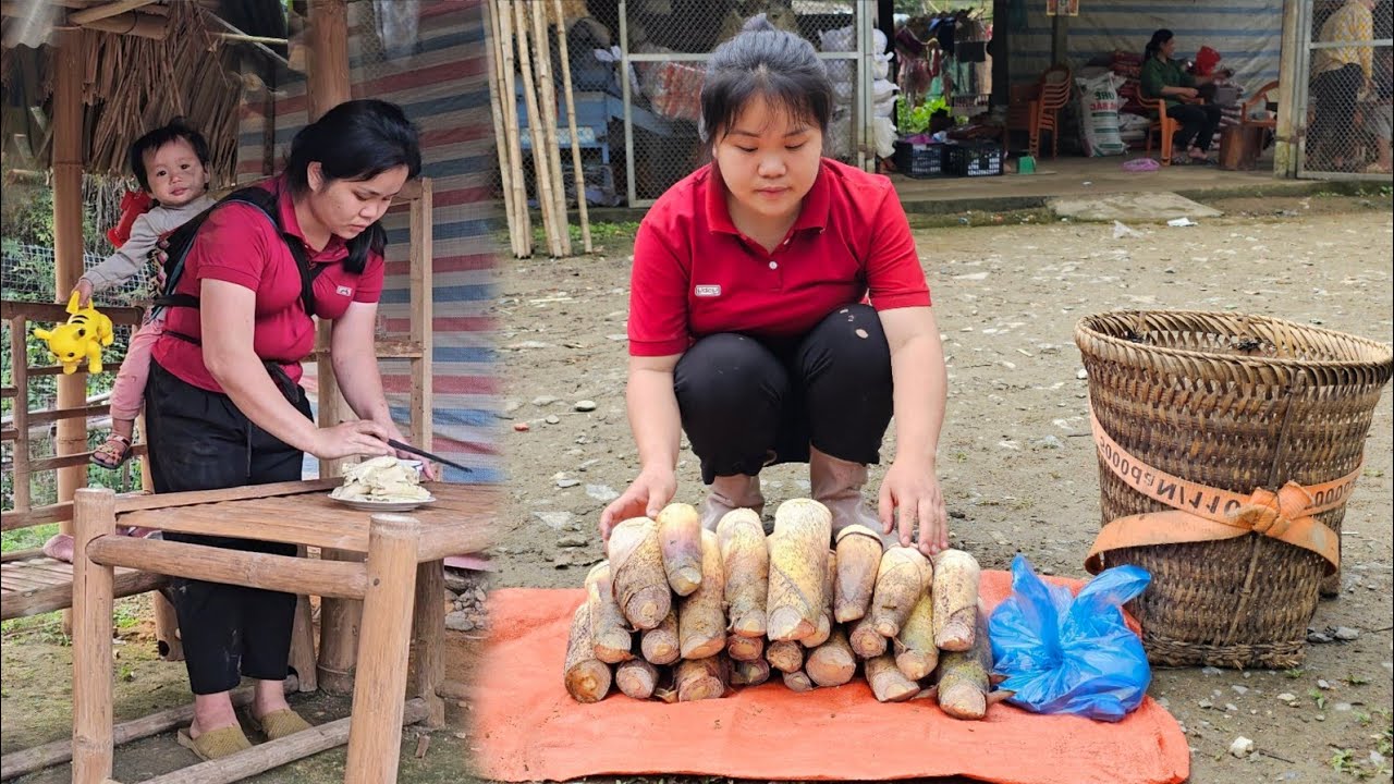 Early Season Bamboo Shoots | Harvesting – Processing – A Warm Meal with My Daughter