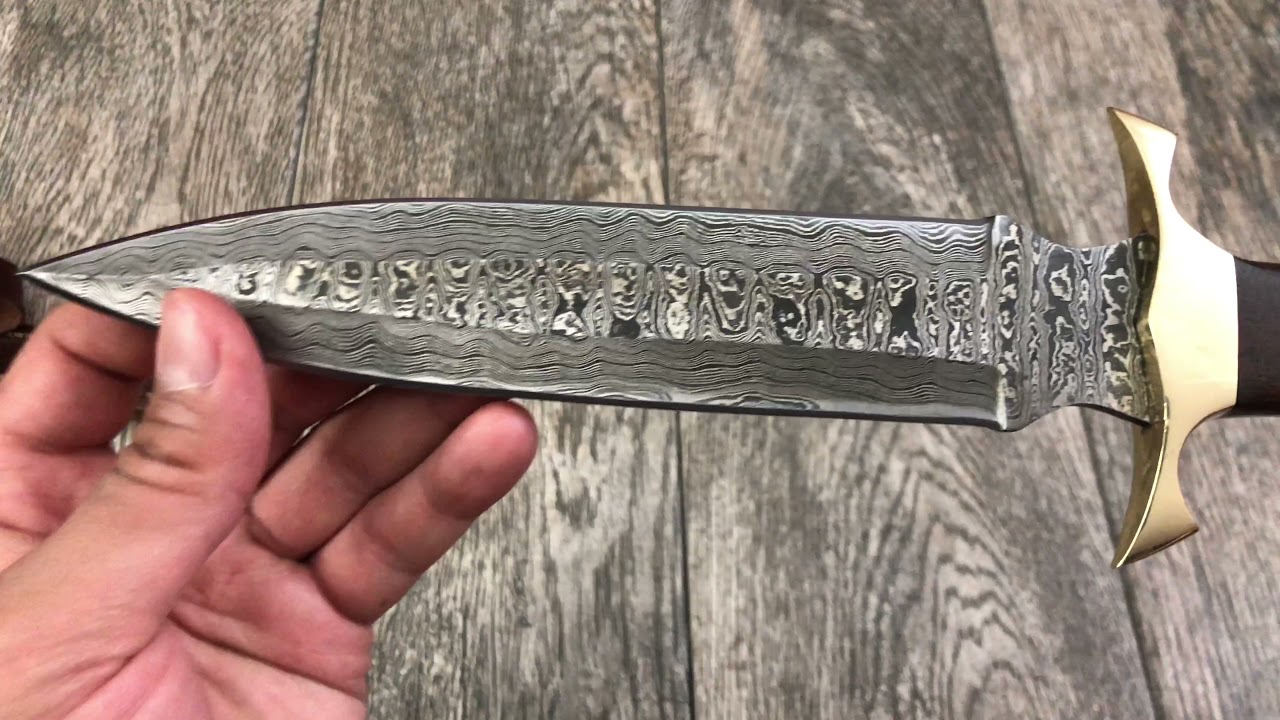 ASH DU1 Damascus steel custom handmade dagger hunting knife 13