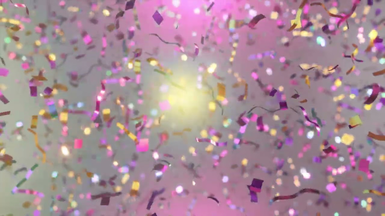 1 Hour Aesthetic Confetti Background | Pink and Gold Confetti Background | Confetti Video Overlay