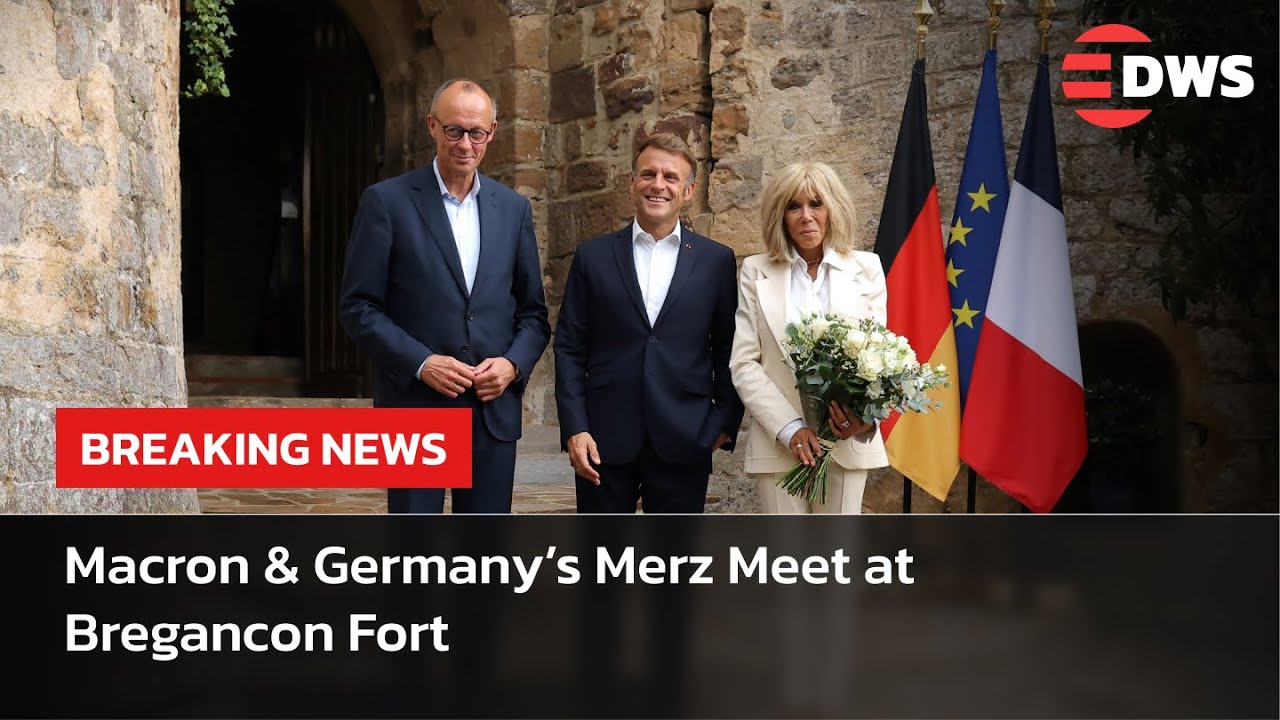 JUST IN: Macron & Germany&rsquo;s Merz Meet at Bregancon Fort | France&ndash;Germany Talks on Europe | AC15