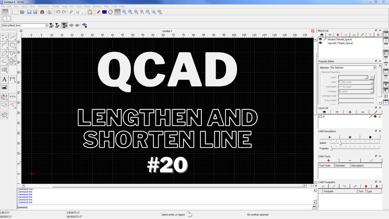 QCAD Lengthen and Shorten Line