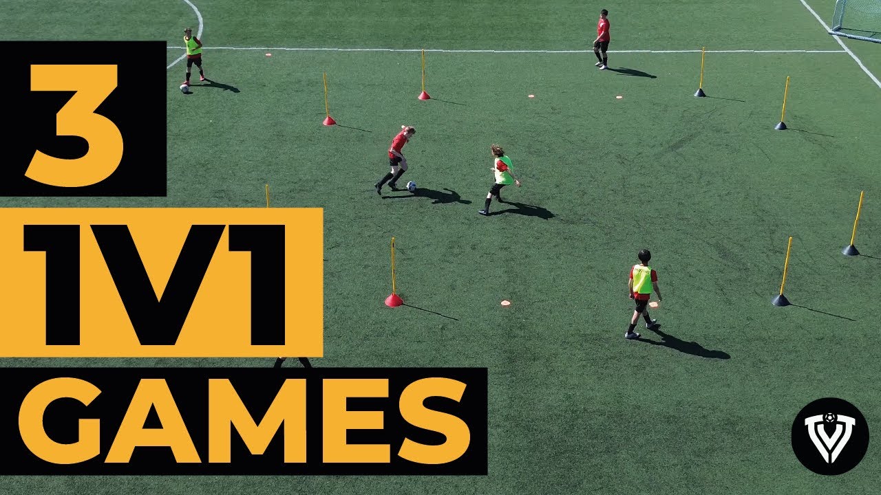 Fun 1V1 Games | 3 Variations | Soccer Drills - Football Exercises