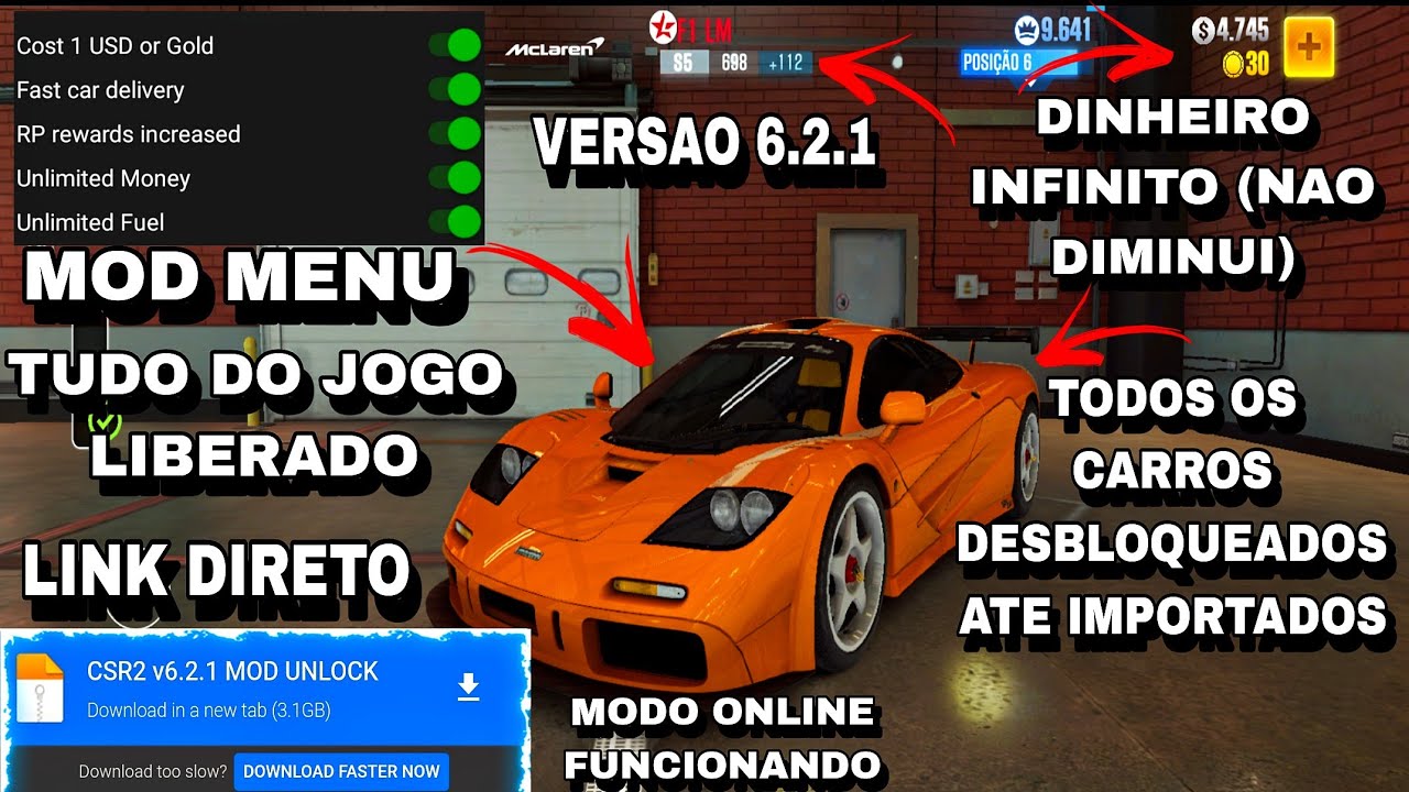 CSR Racing 2 6.2.1 Mod Menu - Everything Unlocked - Unlimited Money