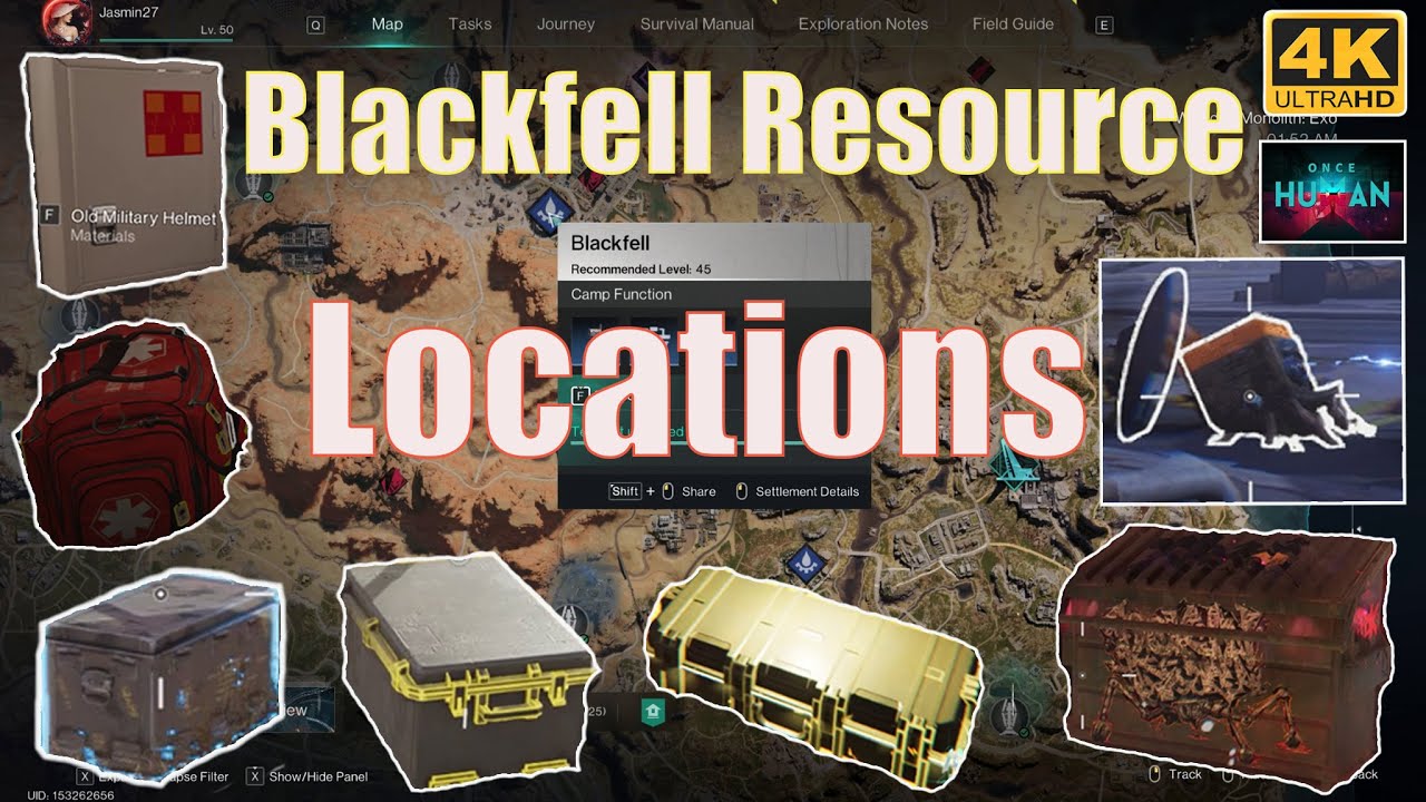 Blackfell Resource Locations -  Once Human Gameplay 4K