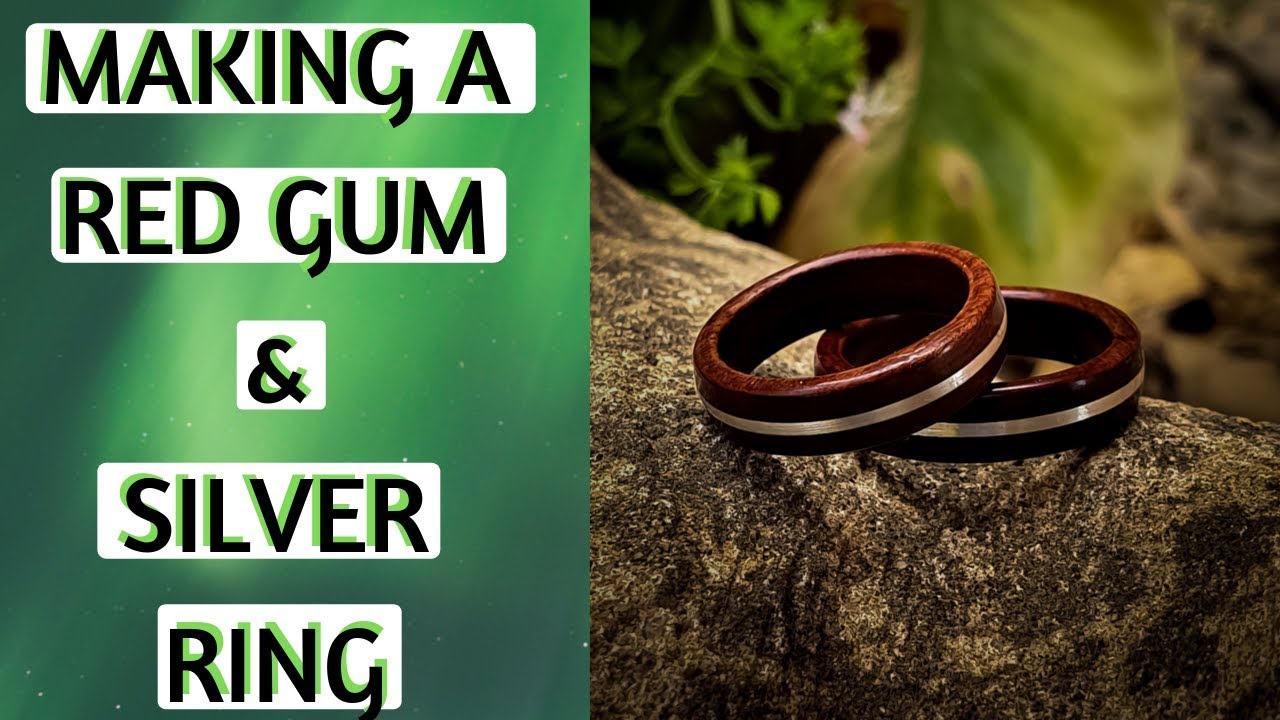 Making a Ring using Red Gum & Silver from scratch on a lathe