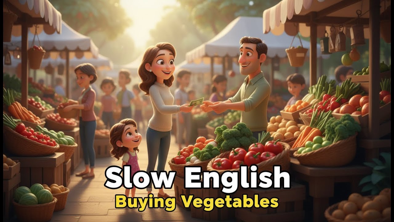 Buying Vegetables Real Life English Listening Practice A1 A2
