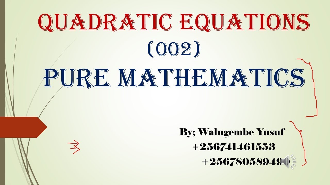 Solutions and Formation of quadratic expressions (Common roots & further quadratics)