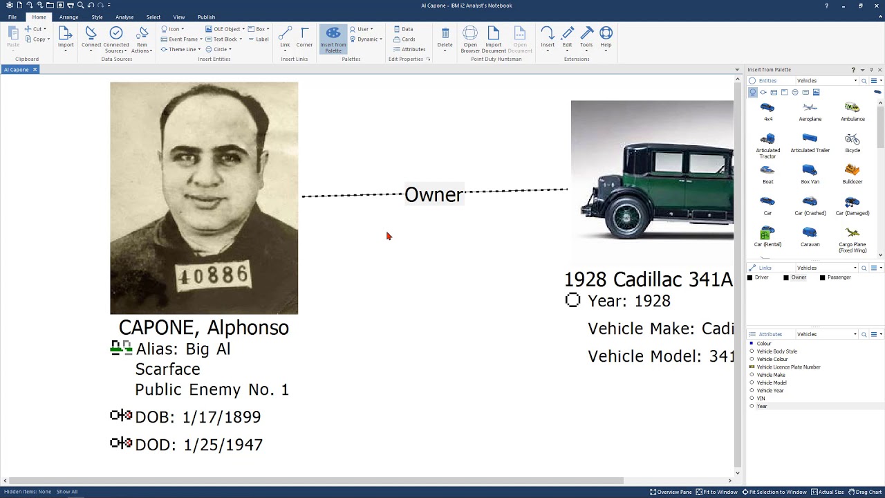 i2 Analyst Notebook: Manually Creating Links