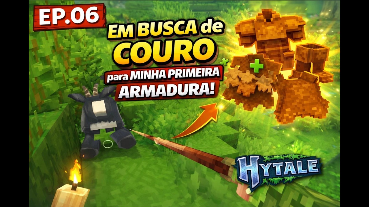 EM BUSCA DE COURO para MINHA PRIMEIRA ARMADURA! | Hytale EP.06