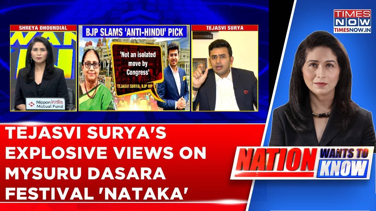 Tejasvi Surya Blasts Congress For Inviting Banu Mushtaq To Inaugurate Mysuru Dasara Festival | WATCH