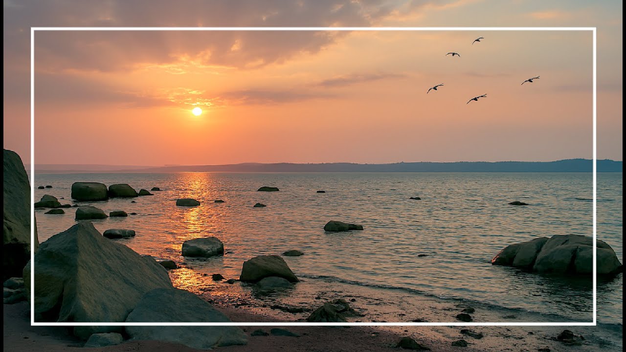 4K UHD 🌊 Extraordinary 🌅 Peaceful Sunset, Gentle Waves | Sleep, Relax, focus, work #nature #sunset