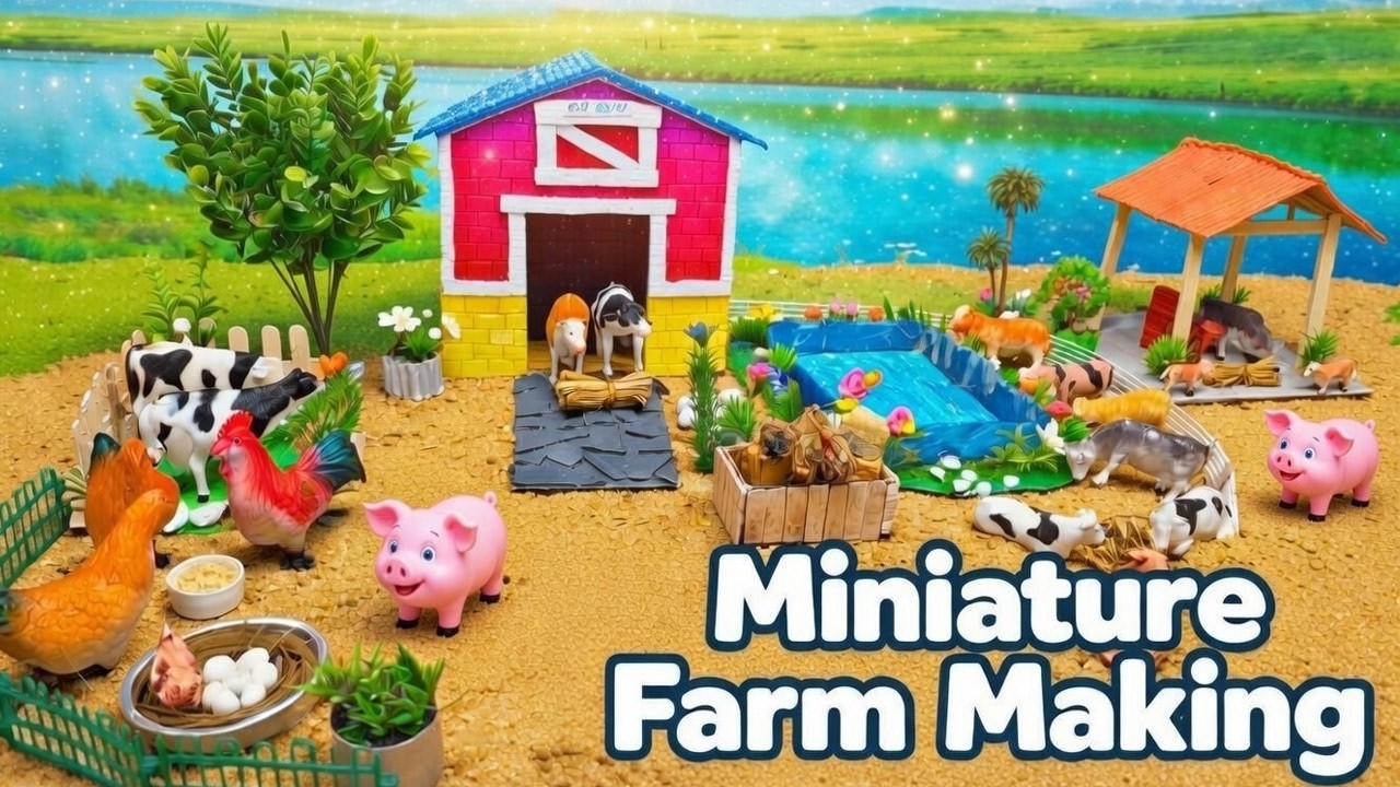 Mini Farm Making DIY Animals, Barn & Pond Tutorial