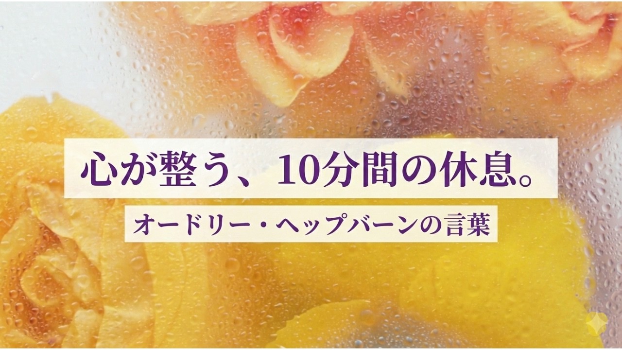 【睡眠前・作業用】オードリー・ヘプバーンの名言で整える心の美容液｜10分間の自分へのご褒美