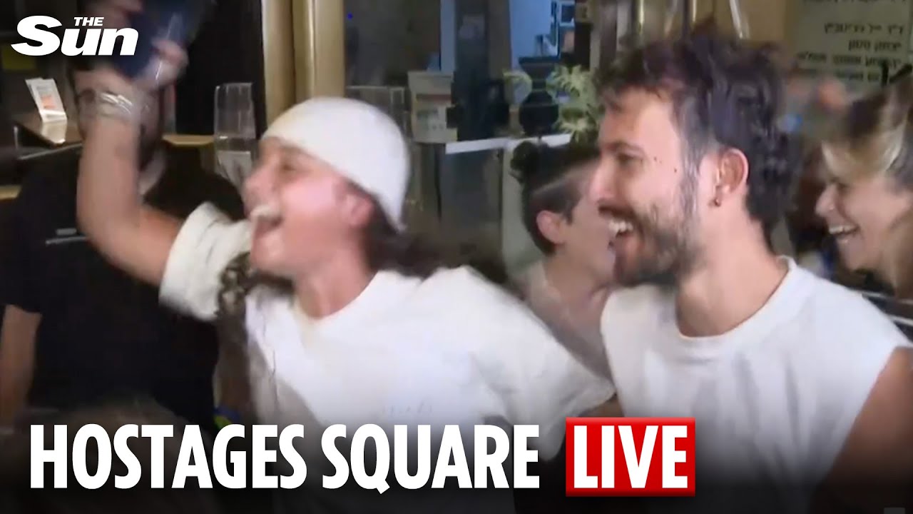 LIVE: Israelis celebrate Trump's Gaza peace deal announcement at iconic Hostages Square in Tel Aviv