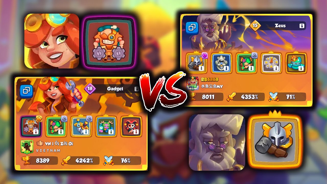 RUSH ROYALE: RB6868 (Zeus, Inquisitor) vs. VN | Ỗi Zời Ỗi (Gadget, Engineer) | RR League 14 replay