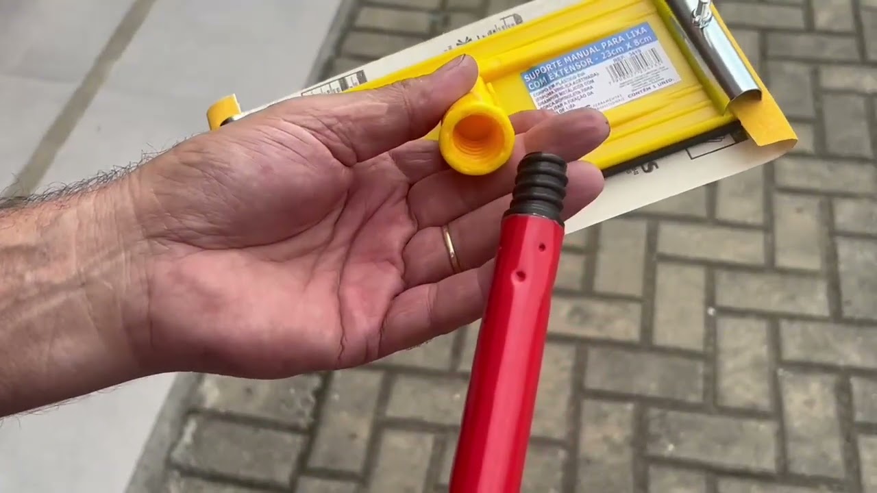 Suporte Manual Para Lixa Com Extensor 23x8cm Lotus Amarelo