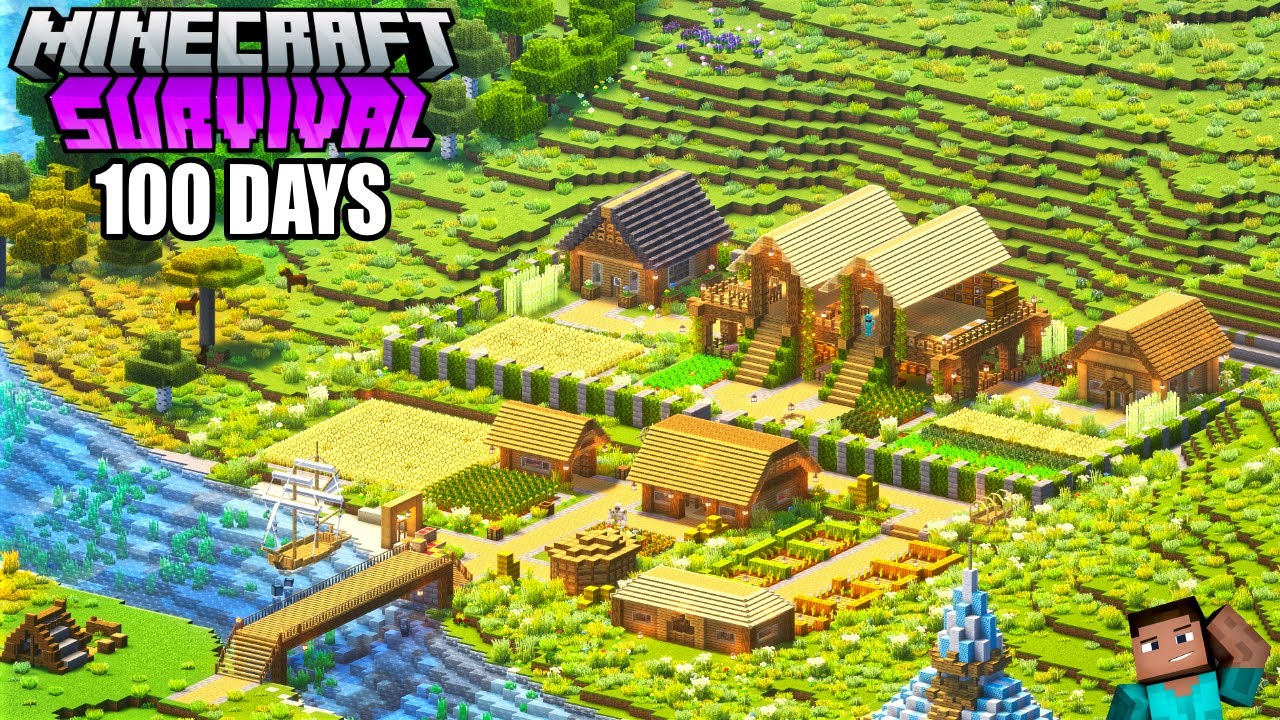 I Survived 100 Days ON A RIVER in Minecraft Survival