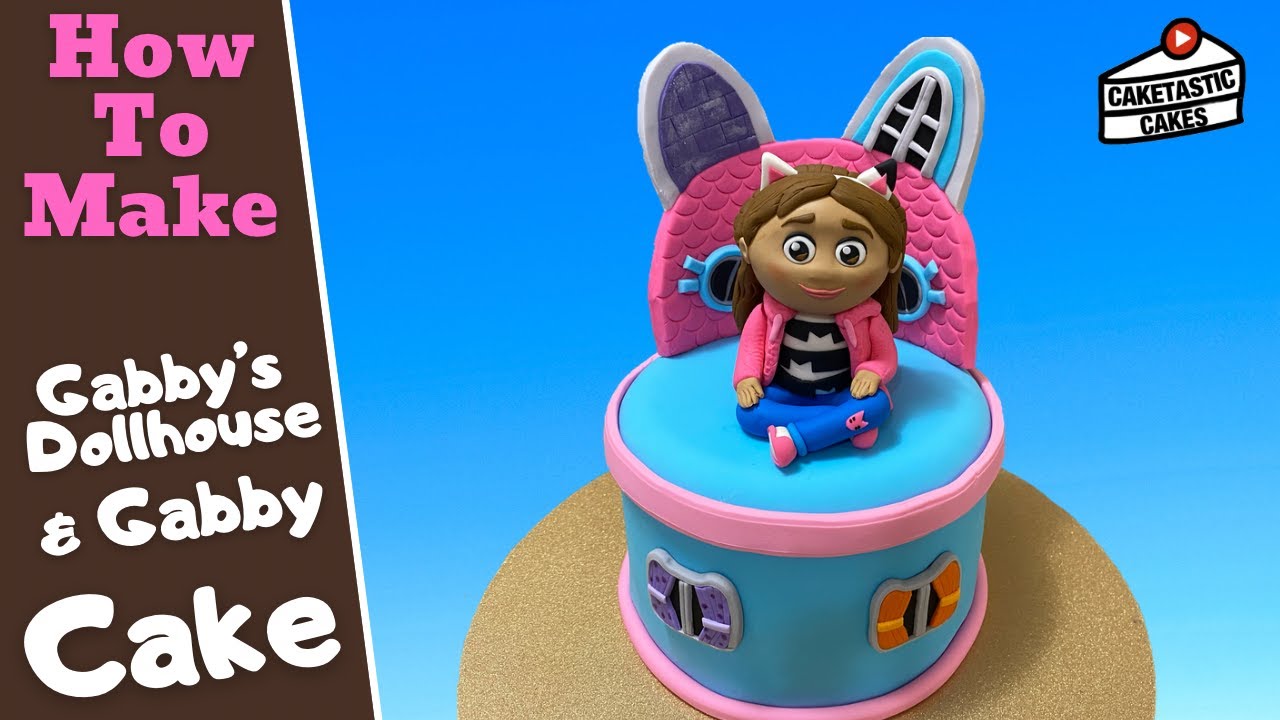Gabby's Dollhouse Cake Tutorial - How to Make Gabby Cake Topper