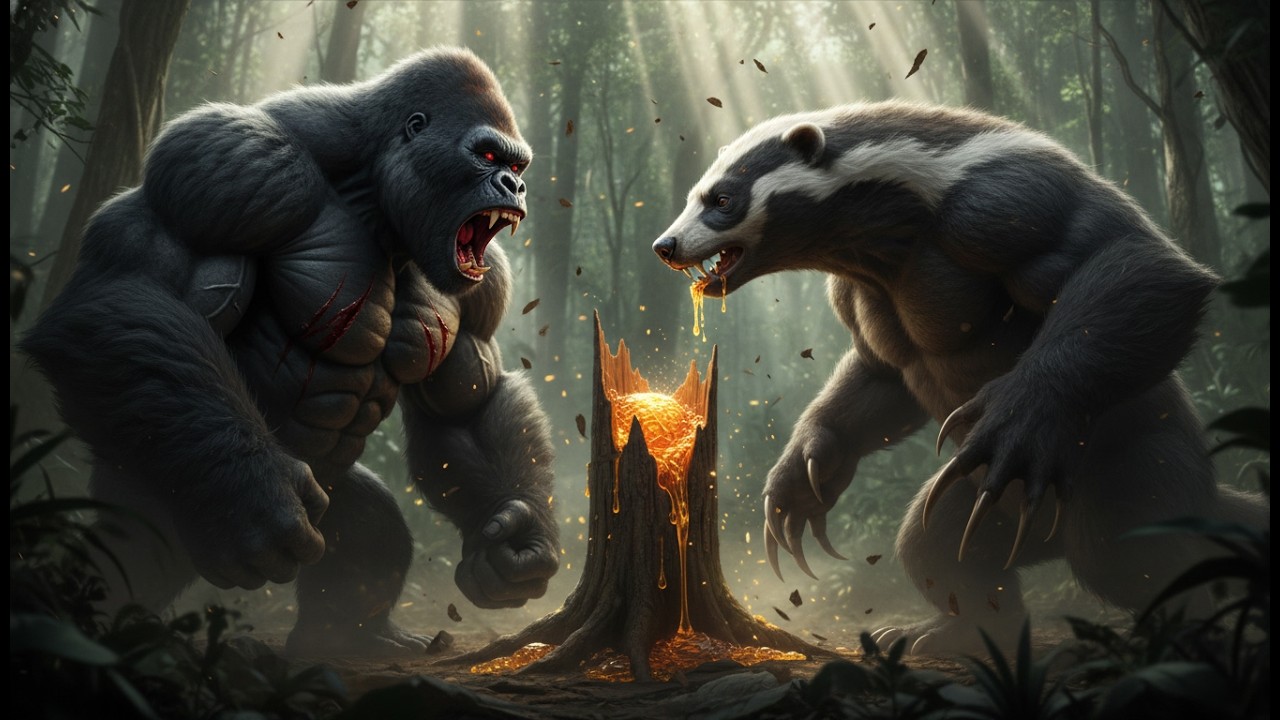 EPIC BATTLE: Kong vs. Giant Honey Badger - Primal Honey Theft Conflict