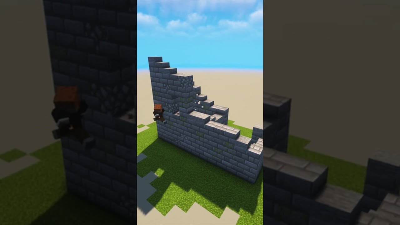 Building a Castle Ruins🏰 | Minecraft #shorts #minecraft