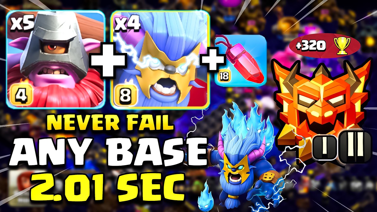 BEST SUPER YETI + THROWER Attack Strategy Never Fail in Rank Battle 🏆 - TH18 Attack Strategy Coc