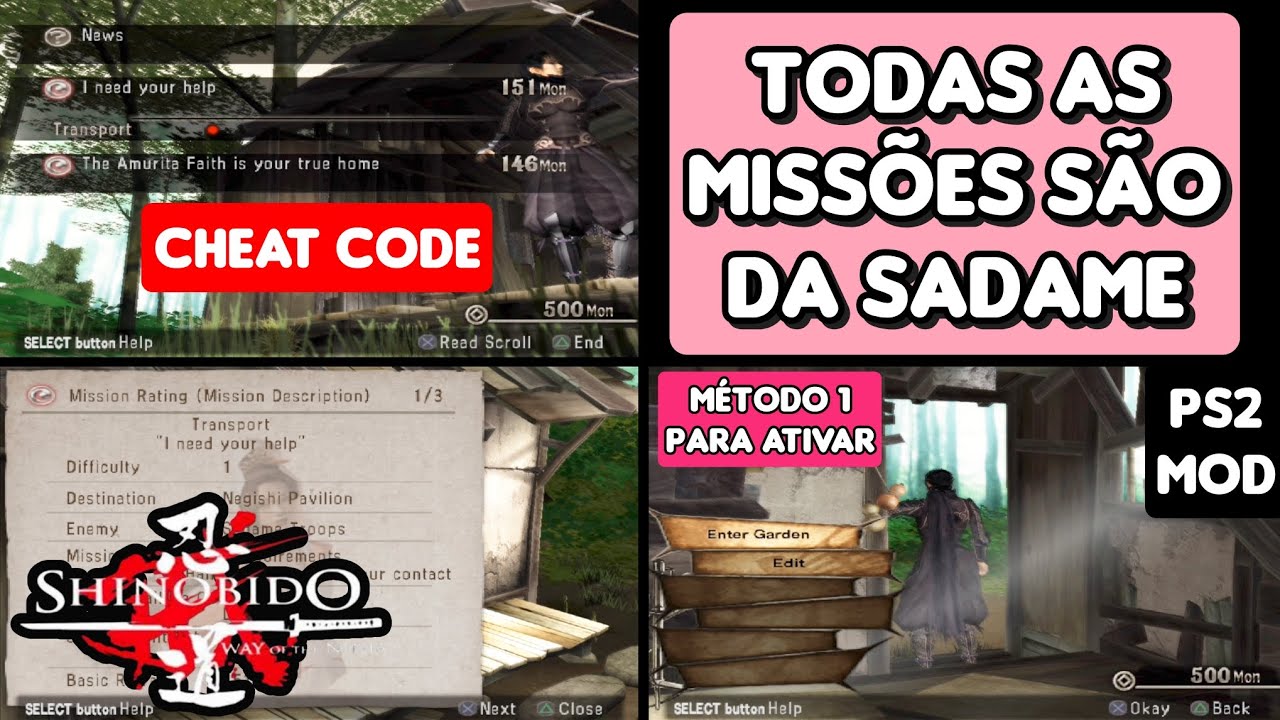All Missions are from Sadame! Shinobido PS2 MOD (Cheat Code)