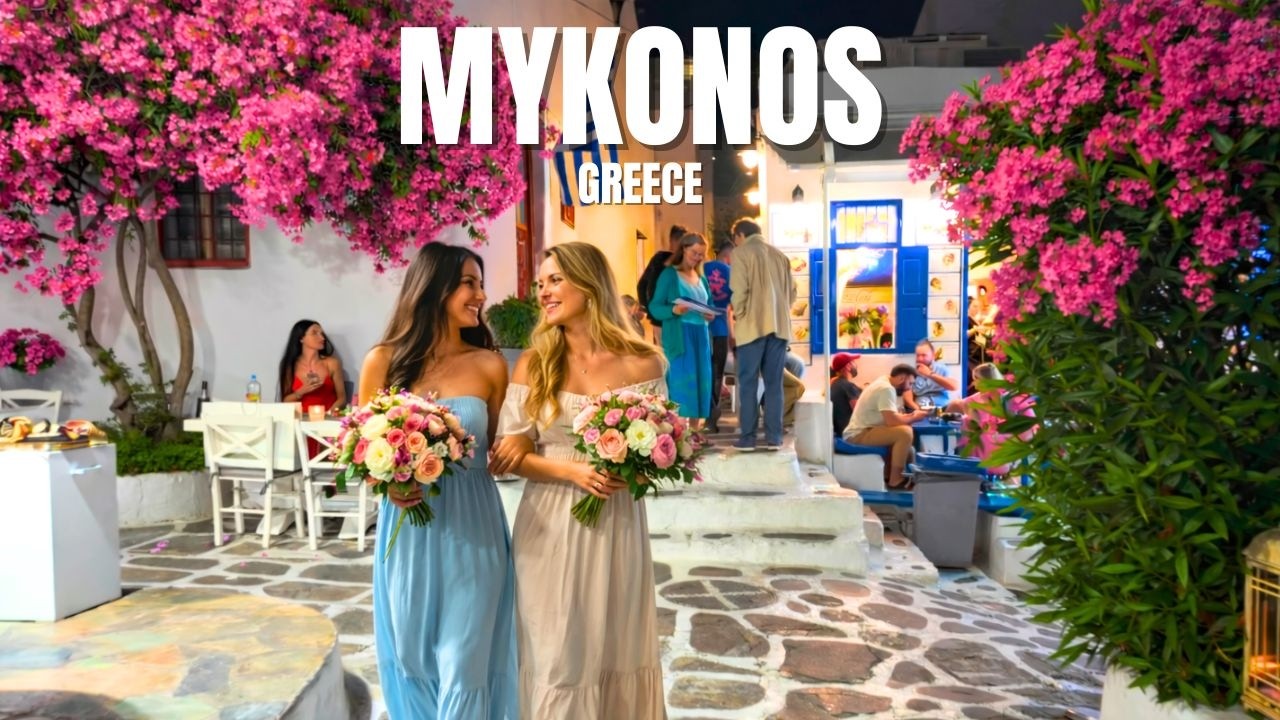 Mykonos, Greece 🇬🇷 Evening Walking Tour | Sunset Streets & Night Vibes [4K HDR]