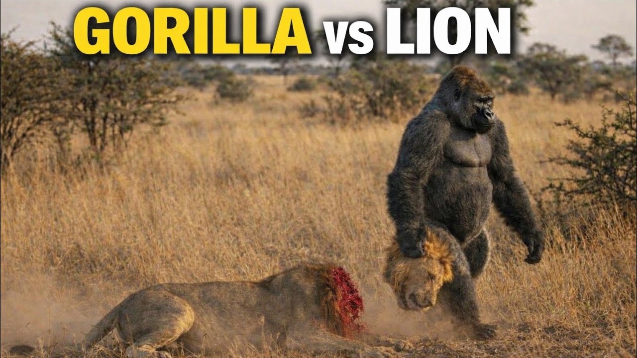 UNBELIEVABLE BATTLE: Giant Gorilla Vs King Lion || Who Is The Real King?