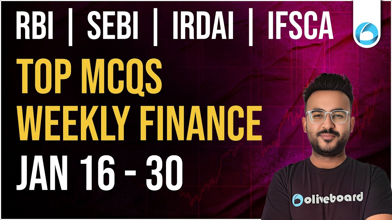 Top Finance MCQs | 16th - 30th Jan | RBI Grade A 2026 | SEBI Grade A 2025