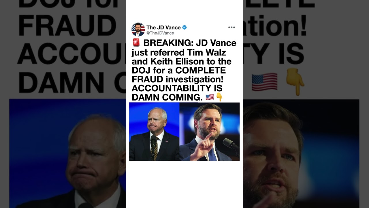 🚨 JD Vance, Tim Walz & DOJ Investigation Claims Spark Massive Political Debate