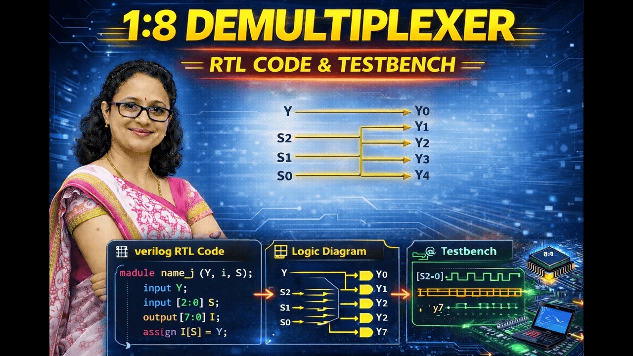 1:8 Demultiplexer -RTL CODE & TEST BENCH -PART6