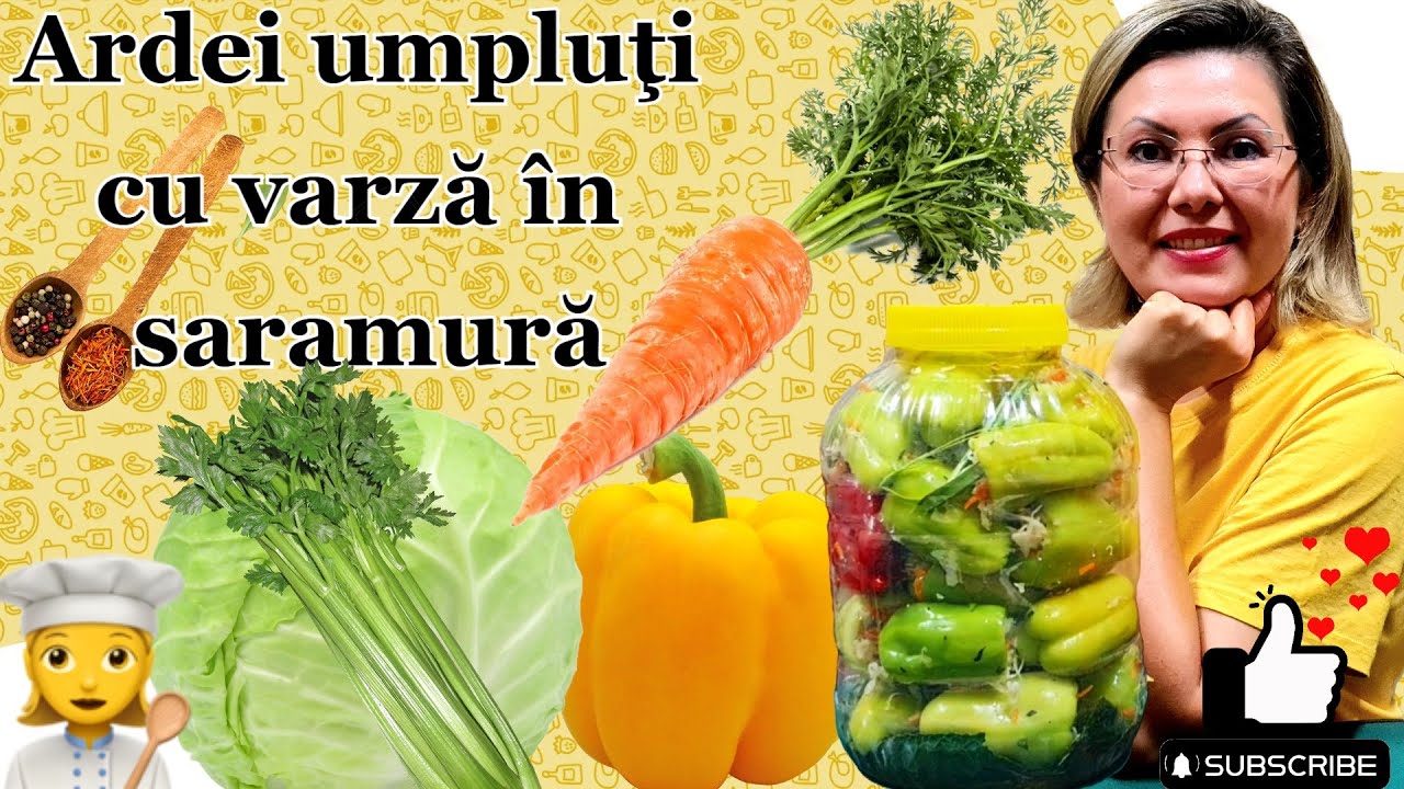 ARDEI umpluți cu VARZĂ în saramură pentru iarnă. Fără conservanți. Rețeta simplă 🫑🫑🫑