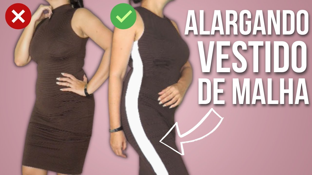 COMO ALARGAR VESTIDO NA LATERAL // VESTIDO DE MALHA #consertoderoupas