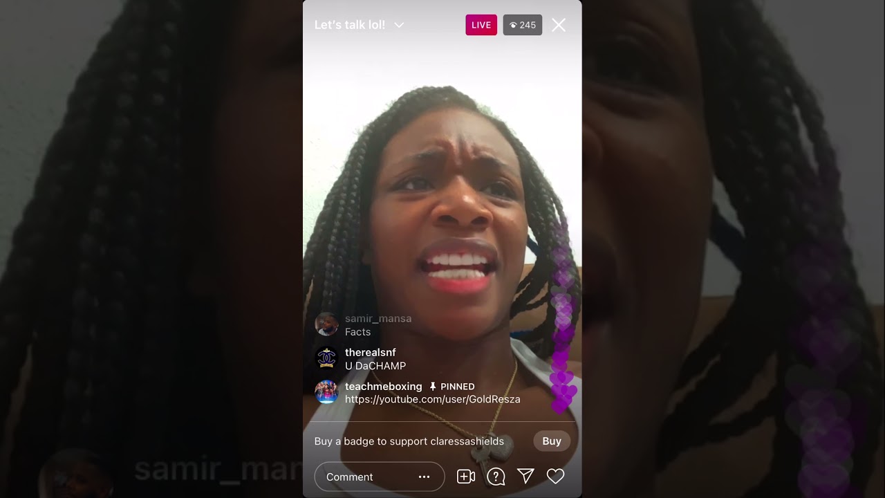 CLARESSA SHIELDS THE GWOAT ON IG LIVE GETTING READY FOR HER MMA FIGHT TALKS ABOUT SAVANNAH MARSHALL