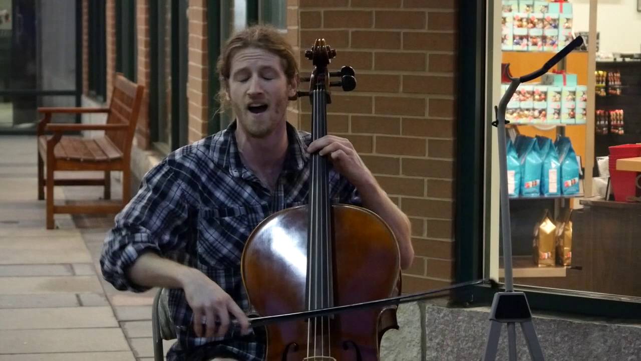 Space Oddity - Live Cover Street Performance Voice and Cello by Aaron Gage