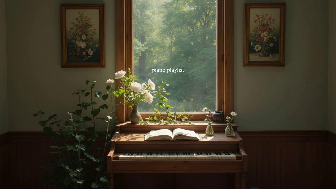 Relaxing piano music for reading, studying ~ Piano music