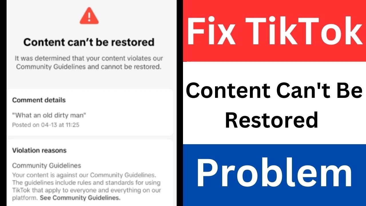 Контент TikTok не подлежит восстановлению | Удалить правила сообщества и забастовку TikTok