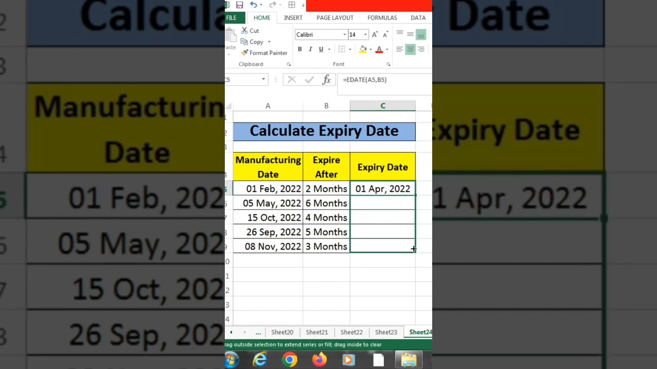 Calculate Expairy Date #excel