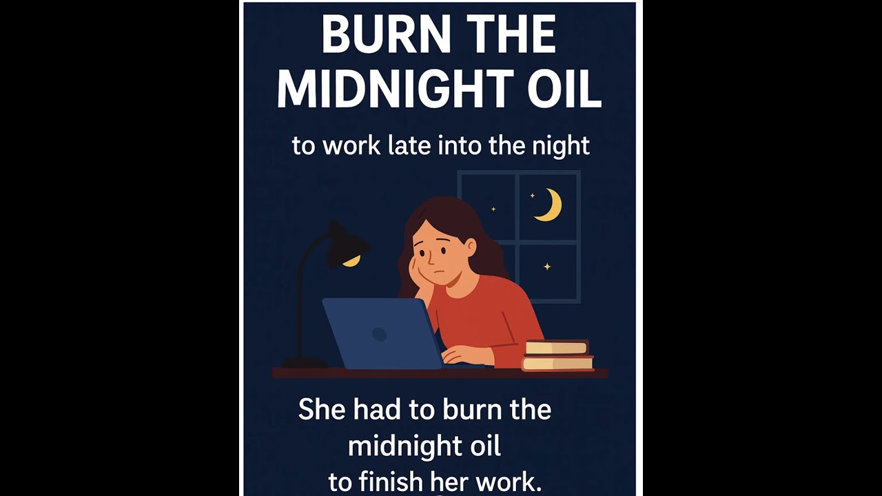 👉 English Idiom – Burn the Midnight Oil | Meaning & Example | Monika’s Learning Hub